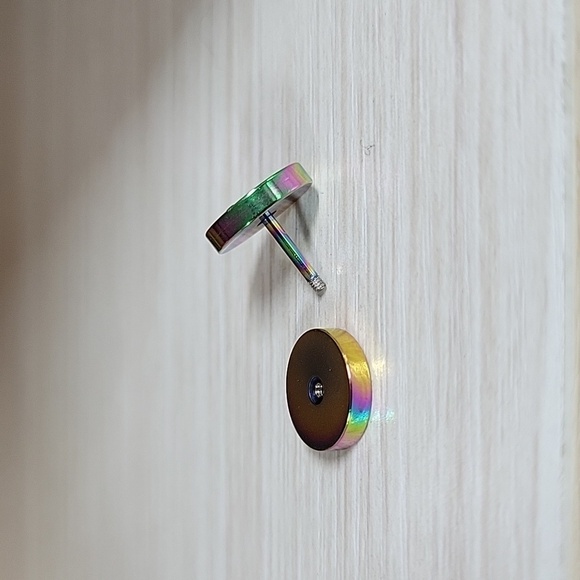 OILSLICK BARBELL GAUGE STYLE EARRINGS - Picture 6 of 7